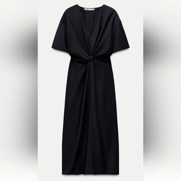 knee length dresses for ladies Zara Hot Pink Knitted Wool Blend Maxi Dress main image 1